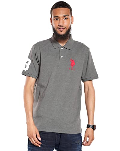 U.S. Polo Assn. Herren Poloshirt aus festem Piqué Polohemd, dunkelgrau (Dark Heather Grey), L von U.S. Polo Assn.