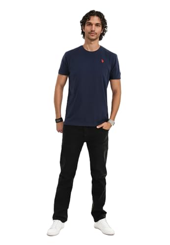 U.S. POLO ASSN. Herren T-Shirt (S-3XL) aus Baumwolle mit Logo-Stickerei - P012 - Navy-Red Größe 3XL - Gr.3XL von U.S. POLO ASSN.