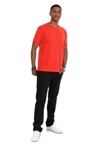 U.S. POLO ASSN. Herren T-Shirt (S-3XL) aus Baumwolle mit Logo-Stickerei - P012 - Rot-Navy Größe 3XL - Gr.3XL von U.S. POLO ASSN.