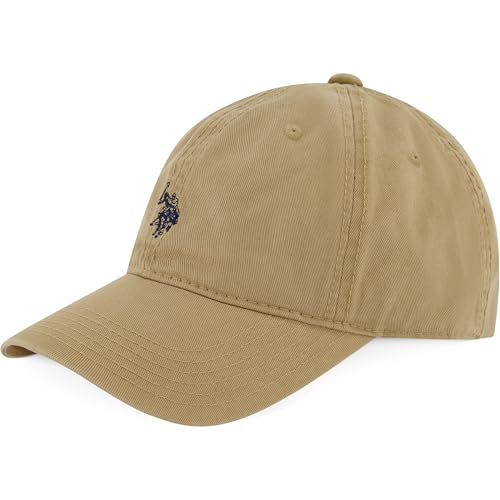 U.S. POLO ASSN. Herren Baseballmütze aus gewaschenem Twill-Baumwolle, verstellbar, mit Pony-Logo und gebogener Krempe Baseballkappe, Khaki, Einheitsgröße (6er Pack) von U.S. POLO ASSN.
