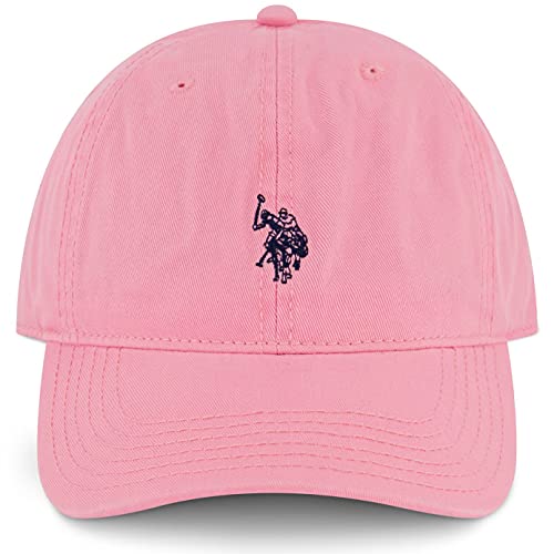 U.S. Polo Assn. Herren Baseballmütze aus gewaschenem Twill-Baumwolle, verstellbar, mit Pony-Logo und gebogener Krempe Baseballkappe, Pink, Einheitsgröße (6er Pack) von U.S. Polo Assn.