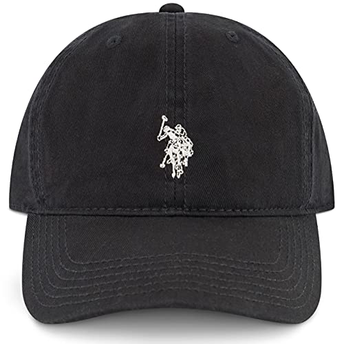 U.S. Polo Assn. Herren US Polo Assn Baumwolle, verstellbar, Gebogene Krempe, mit gesticktem kleinen Pony-Logo Baseballkappe, Schwarz, Einheitsgröße (6er Pack) von U.S. Polo Assn.