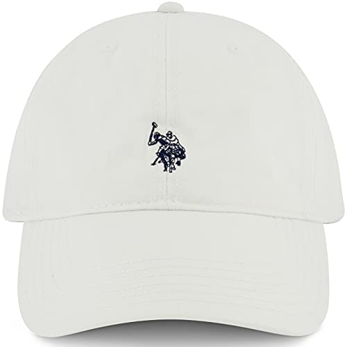 U.S. POLO ASSN. Herren US Polo Assn Baumwolle, verstellbar, Gebogene Krempe, mit gesticktem kleinen Pony-Logo Baseballkappe, Weiss/opulenter Garten, Einheitsgröße (6er Pack) von U.S. POLO ASSN.