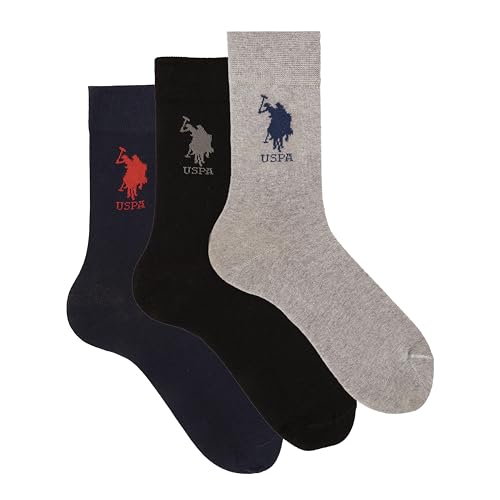 U.S. POLO ASSN. Kurze Socken aus warmem Baumwolle, 3er/6er-Pack mit Double Horsemen-Logo [US002UB_579_I_1] von U.S. POLO ASSN.