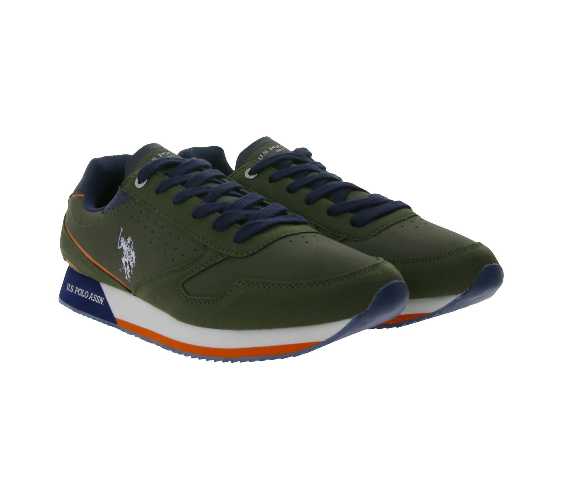 U.S. POLO ASSN. Nobil Sneaker sportliche Herren Halbschuhe mit Wechselfußbett NOBIL003-MIL001 Grün von U.S. POLO ASSN.