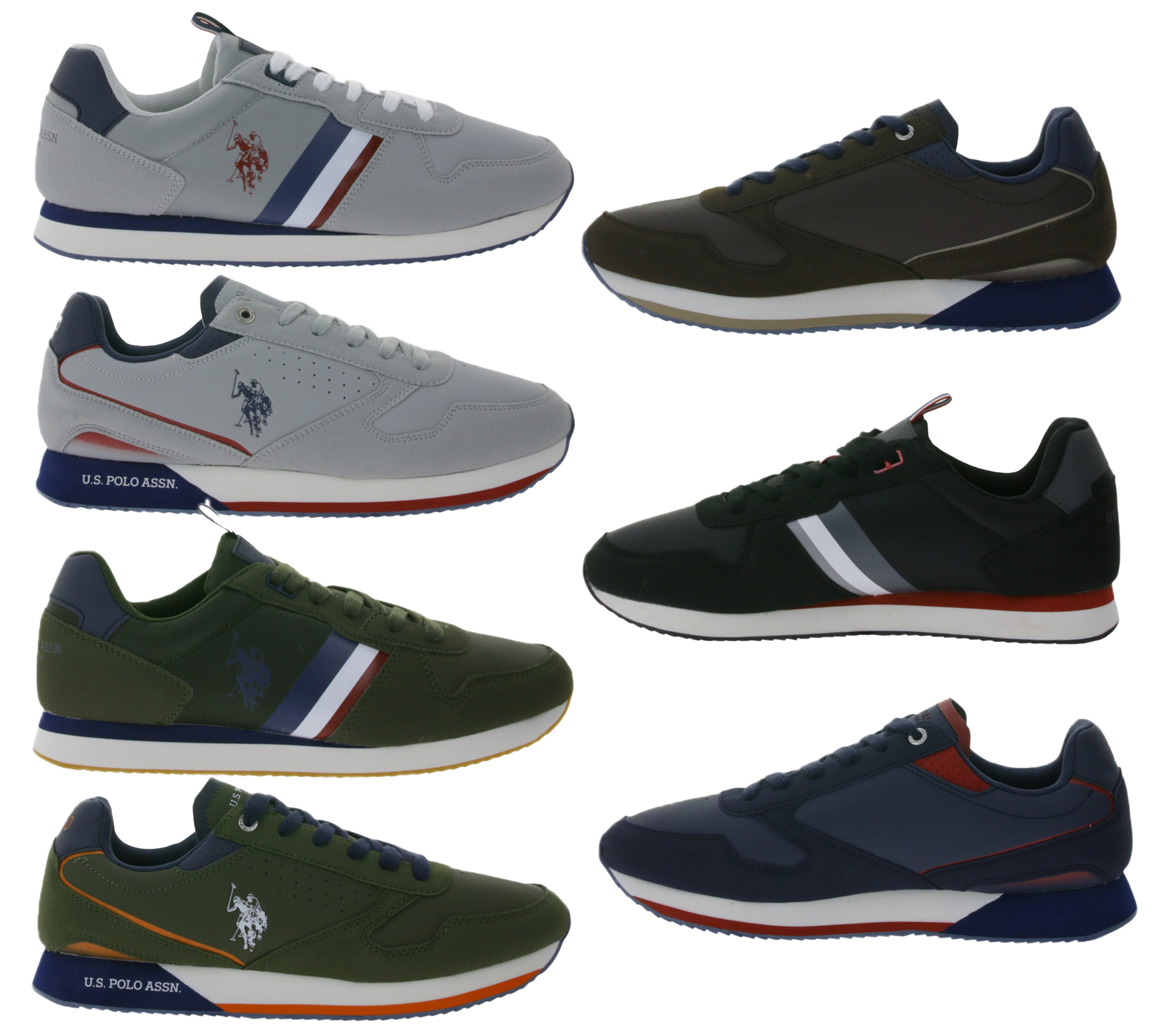 U.S. POLO ASSN. Nobil Sneaker sportliche Herren Halbschuhe mit Wechselfußbett Schwarz, Blau, Grün, Braun oder Grau von U.S. POLO ASSN.