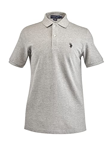 U.S. Polo Assn. Herren Casual Polohemd, Grau (Heather Grey)/schwarz, Mittel von U.S. Polo Assn.