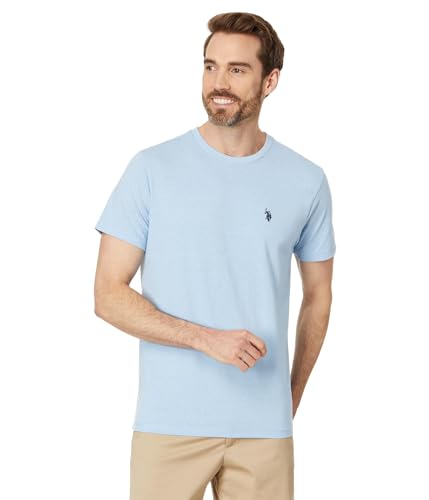U.S. Polo Assn. Herren Crew Neck Small Pony T-Shirt, Surf Blue Heather, Klein von U.S. Polo Assn.