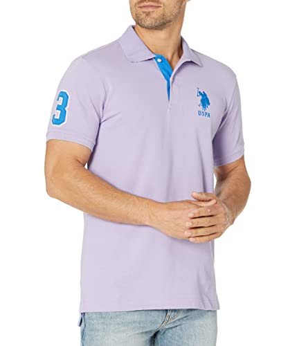 U.S. Polo Assn. Herren Poloshirt Kurzarm mit Applikation, Lavendel, Groß von U.S. POLO ASSN.