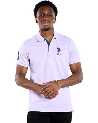 U.S. Polo Assn. Herren Poloshirt Kurzarm mit Applikation, Pastellflieder, Groß von U.S. POLO ASSN.