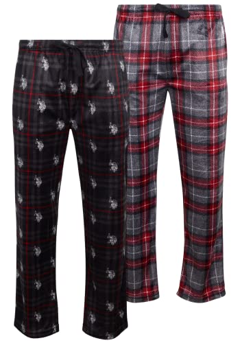 U.S. Polo Assn. Herren-Pyjamahose – 2er-Pack, ultraweiche Fleece-Schlaf- und Lounge-Hosen (Größe: S-XL), Phantom/Charcoal Heather, M von U.S. POLO ASSN.