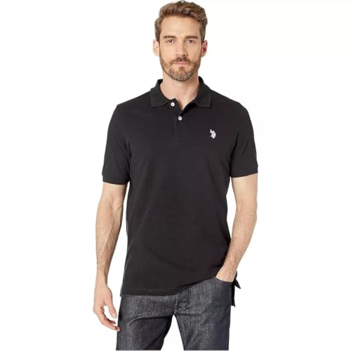 U.S. Polo Assn. Herren Solid Cotton Pique Polo with Small Pony Polohemd, Schwarz/Weiß, XX-Large von U.S. Polo Assn.