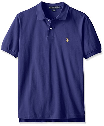 U.S. Polo Assn. Herren Solid Interlock Shirt, Marineblau, Klein von U.S. Polo Assn.