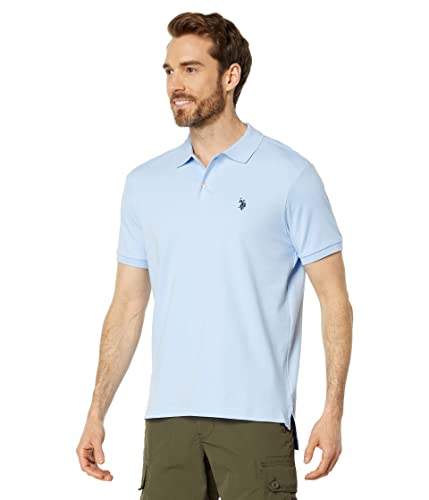 U.S. Polo Assn. Herren Solid Interlock Shirt, Windsurfer Blau, L von U.S. POLO ASSN.