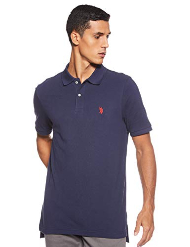 U.S. Polo Assn. Herren Solid Interlock Shirt, Marineblau, Weiß, XL von U.S. Polo Assn.