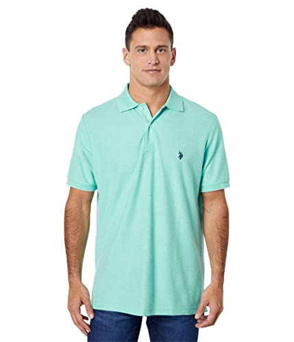 U.S. Polo Assn. Herren Ultimate Pique Polo, Jade Green Heather/Navy, X-Groß von U.S. POLO ASSN.