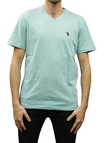 U.S. Polo Assn. Herren-T-Shirt mit V-Ausschnitt, Jade Green Heather, L von U.S. Polo Assn.