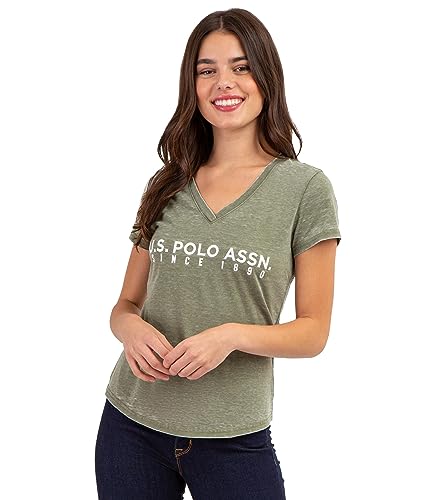 U.S. Polo Assn. Kurzärmeliges Burnout-T-Shirt, Zypresse Olive, XL von U.S. POLO ASSN.