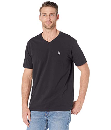 Stretch-T-Shirt mit V-Ausschnitt, Schwarz, Klein von U.S. Polo Assn.