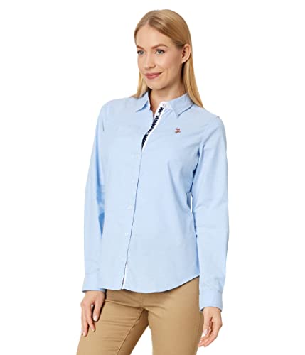 U.S. Polo Assn. Langärmeliges Stretch-Oxford-Shirt, Klassisches Blau, L von U.S. POLO ASSN.