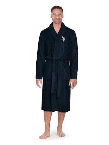 U.S. Polo Assn. Men's Super Soft Plush Robe, Size Large/X-Large, Maritime Blue 2 von U.S. POLO ASSN.