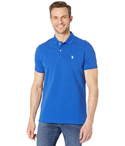 U.S. Polo Assn. Herren Solid Cotton Pique Polo with Small Pony Polohemd, Blauer Raft, L von U.S. Polo Assn.