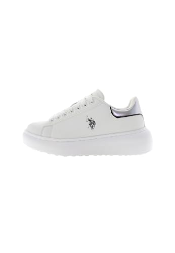 U.S. Polo Assn. - Turnschuhe MEGHAN001WDY1 aus synthetisch, weiß-Silber-schwarz (37) von U.S.POLO ASSN.