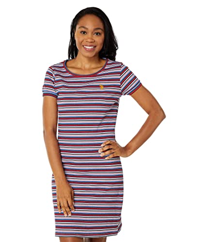 U.S. POLO ASSN. USPA Geripptes Kleid mit Streifen, Lapisblau, Größe M, Lapisblau, Mittel von U.S. Polo Assn.