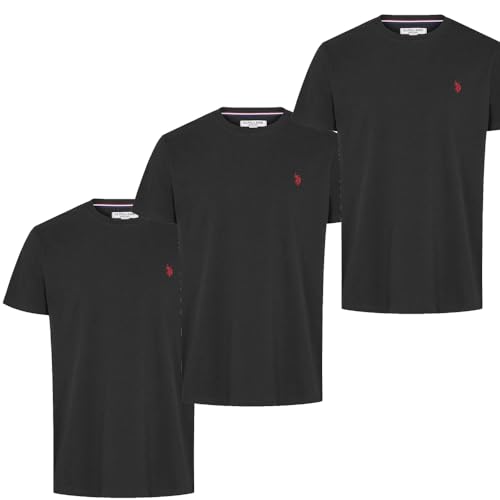 U.S. Polo ASSN. Arjun T-Shirt 3er Pack Elegantes Schwarz und Weiches T-Shirt für Herren, Schwarz, XL von U.S. Polo ASSN.