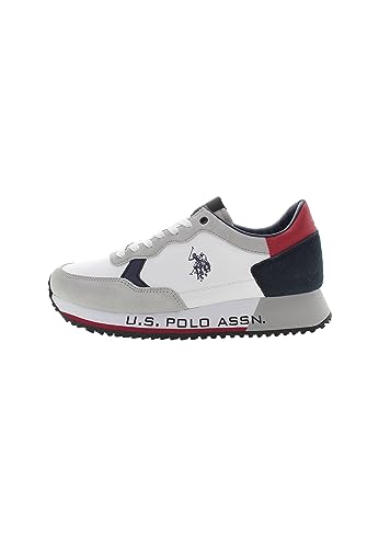 Scarpe U.S. Polo sneaker running Cleef 005M in pelle e suede white/ dark blue U24UP09 43 von U.S. Polo Assn.