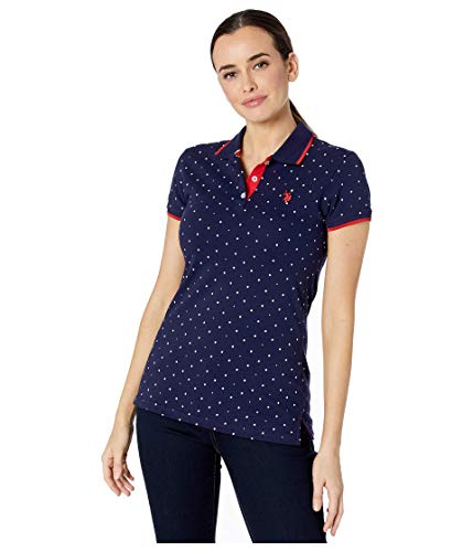 U.S. POLO ASSN. Dot Print Polo Shirt Evening Blue SM von U.S. Polo Assn.