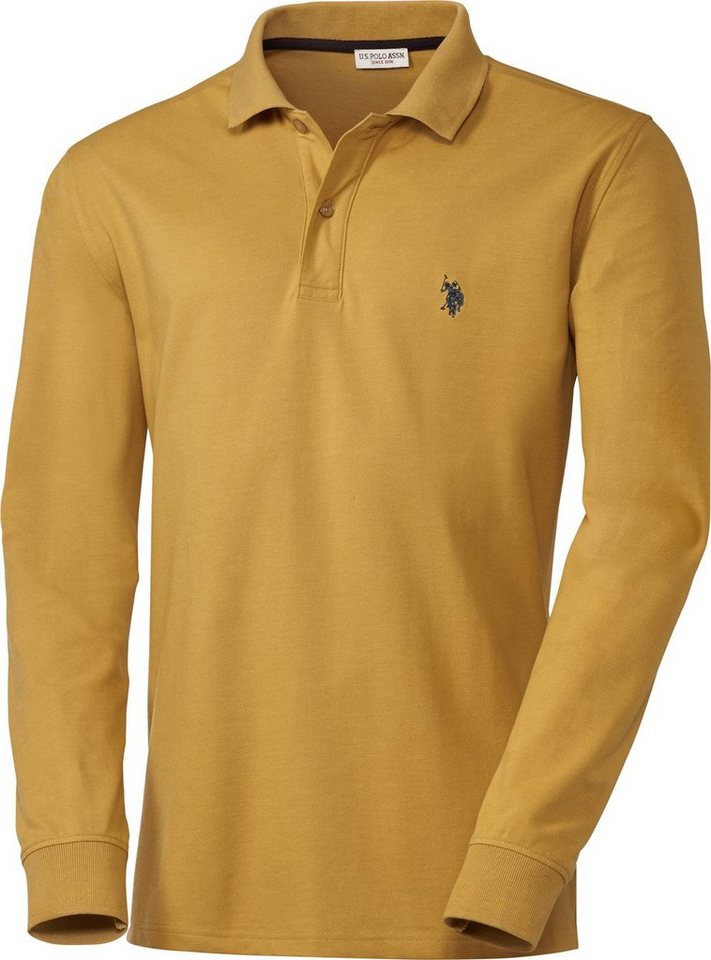 U.S. Polo Assn Langarm-Poloshirt angenehmes Stretch-Baumwoll-Piqué Langarmshirt von U.S. Polo Assn