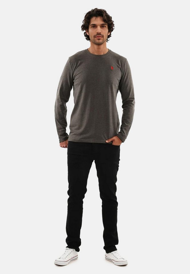U.S. Polo Assn. Longsleeve Longsleeve USAaron – Herren Langarmshirt mit Logo-Stickerei Aus 100 % Baumwolle, mit Rundhalsausschnitt und klassischer Passform von U.S. Polo Assn.