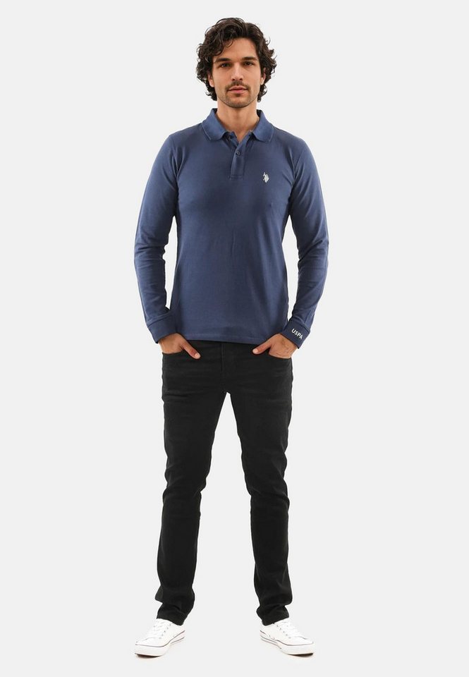 U.S. Polo Assn. Longsleeve Longsleeve USJayson – Herren Langarm Poloshirt mit Logo-Stickerei Mit Flachstrick-Kragen, Knopfleiste und elastischer Baumwollmischung von U.S. Polo Assn.