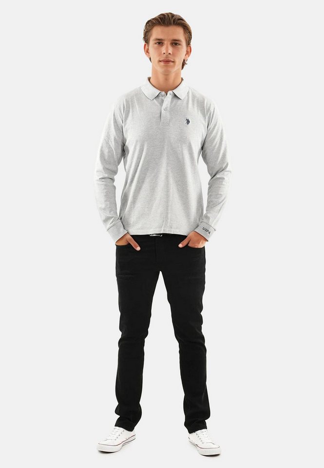 U.S. Polo Assn. Longsleeve Longsleeve USJayson – Herren Langarm Poloshirt mit Logo-Stickerei Mit Flachstrick-Kragen, Knopfleiste und elastischer Baumwollmischung von U.S. Polo Assn.