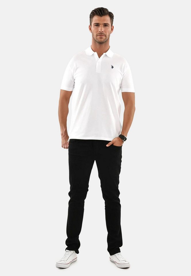 U.S. Polo Assn. Poloshirt Basic Herren Kurzarm Mit Flachstrick-Kragen, Knopfleiste und elastischer Baumwollmischung von U.S. Polo Assn.