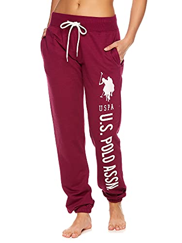 U.S. Polo Assn. Essentials Damen-Jogginghose mit Taschen, bequem und atmungsaktiv, French Terry, Beere 4, Small von U.S. Polo Assn.