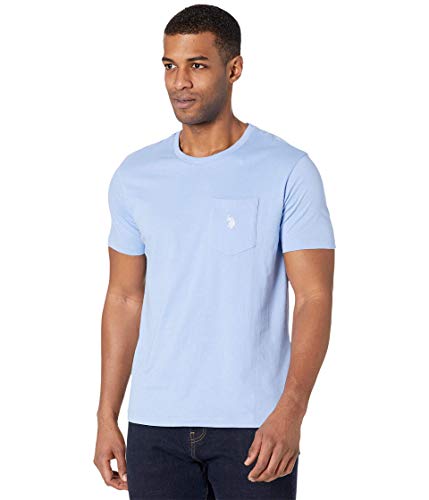 U.S. Polo Assn. Herren Crew Neck Pocket T-Shirt, Evian Blue, Mittel von U.S. Polo Assn.