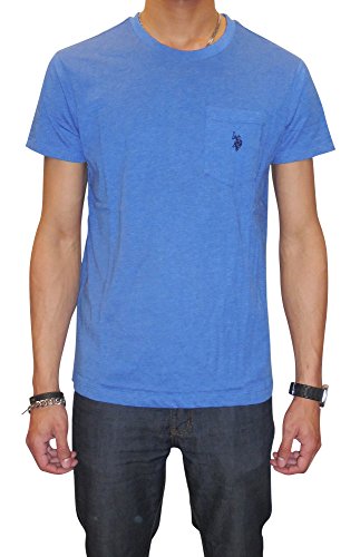 U.S. Polo Assn. Herren Crew Neck Pocket T-Shirt, Kobalt-Heather, Mittel von U.S. Polo Assn.