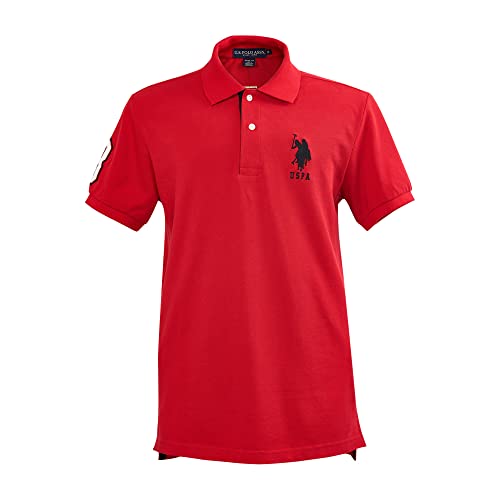 U.S. Polo Assn. Herren Poloshirt Kurzarm mit Applikation, Red, Mittel von U.S. Polo Assn.