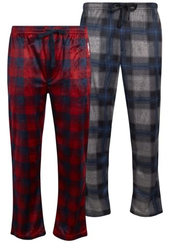 U.S. Polo Assn. Herren-Schlaf- und Loungehose aus ultraweichem Fleece, 2er-Pack (Größe S-XL), Rhabarber/Weltraum, XL von U.S. Polo Assn.