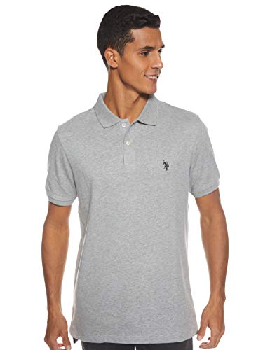 U.S. Polo Assn. Herren Solid Interlock Polo Shirt (Color Group 1 of 2) Poloshirt, Grau meliert, Mittel von U.S. Polo Assn.