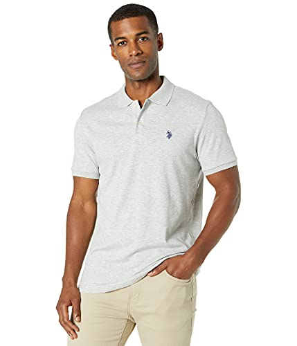 U.S. Polo Assn. Herren Solid Interlock Polo Shirt Polohemd, Light Heather Gray-3045, X-Groß von U.S. Polo Assn.