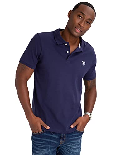 U.S. Polo Assn. Herren Solid Interlock Shirt, Marineblau, Weiß, XX-Large von U.S. Polo Assn.