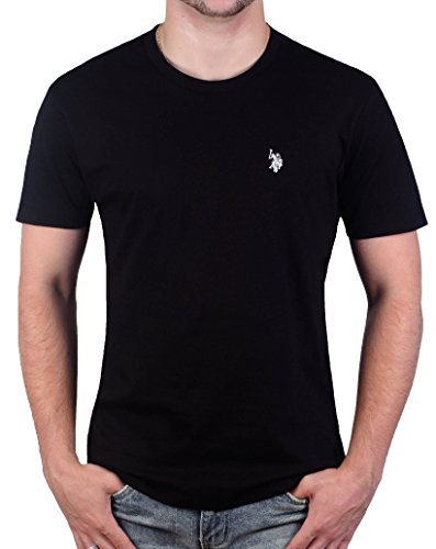 U.S. Polo Assn. Herren-T-Shirt mit Rundhalsausschnitt, kleines Pony-Motiv, Schwarz/Weiß, Mittel von U.S. Polo Assn.