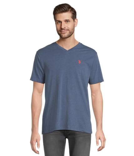 U.S. Polo Assn. Herren-T-Shirt mit V-Ausschnitt, Blue Water Heather, Klein von U.S. Polo Assn.