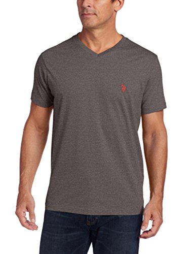 U.S. Polo Assn. Herren T-Shirt mit V-Ausschnitt, dunkelgrau (Dark Heather Grey), X-Groß von U.S. Polo Assn.