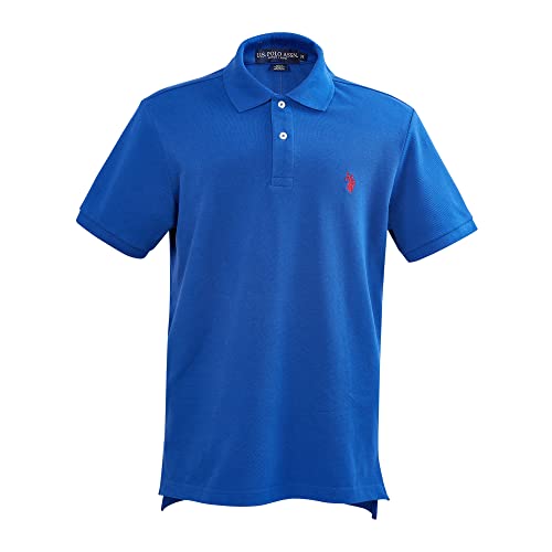 U.S. Polo Assn. Klassisches Poloshirt für Herren, Blue Raft/Red, L von U.S. Polo Assn.