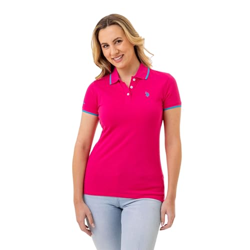 U.S. Polo Assn. Klassisches Stretch-Piqué-Poloshirt für Damen, Baumwolle, kurzärmelig, Violett - Beetroot Purple, X-Groß von U.S. Polo Assn.