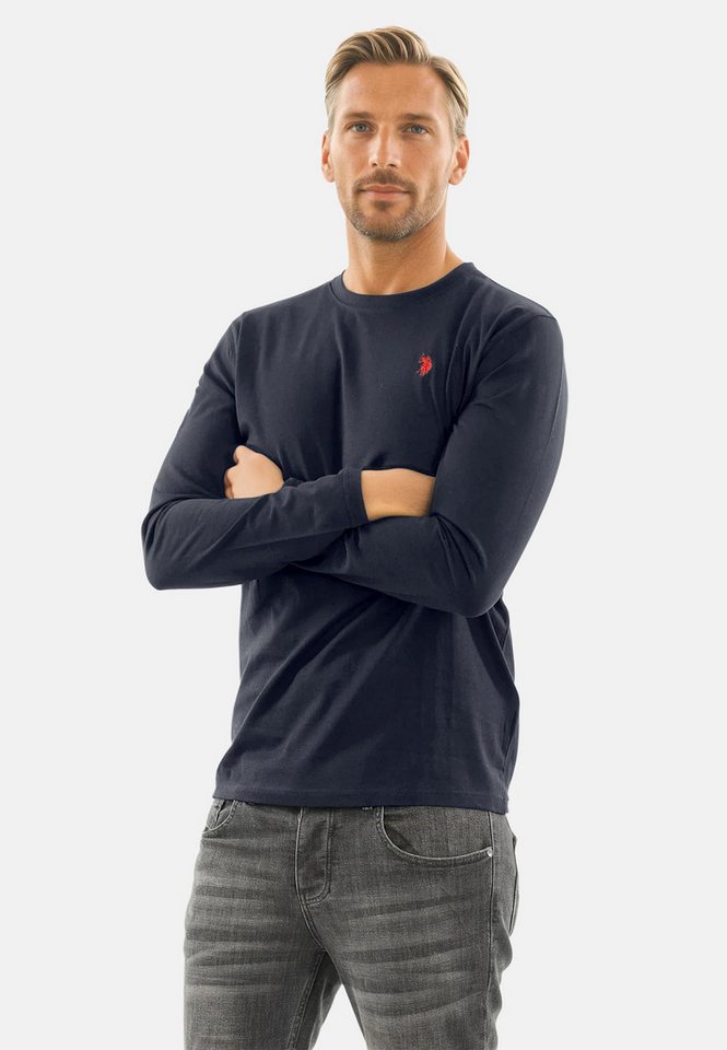 U.S. Polo Assn. Longsleeve Longsleeve USAaron – Herren Langarmshirt mit Logo-Stickerei Aus 100 % Baumwolle, mit Rundhalsausschnitt und klassischer Passform von U.S. Polo Assn.